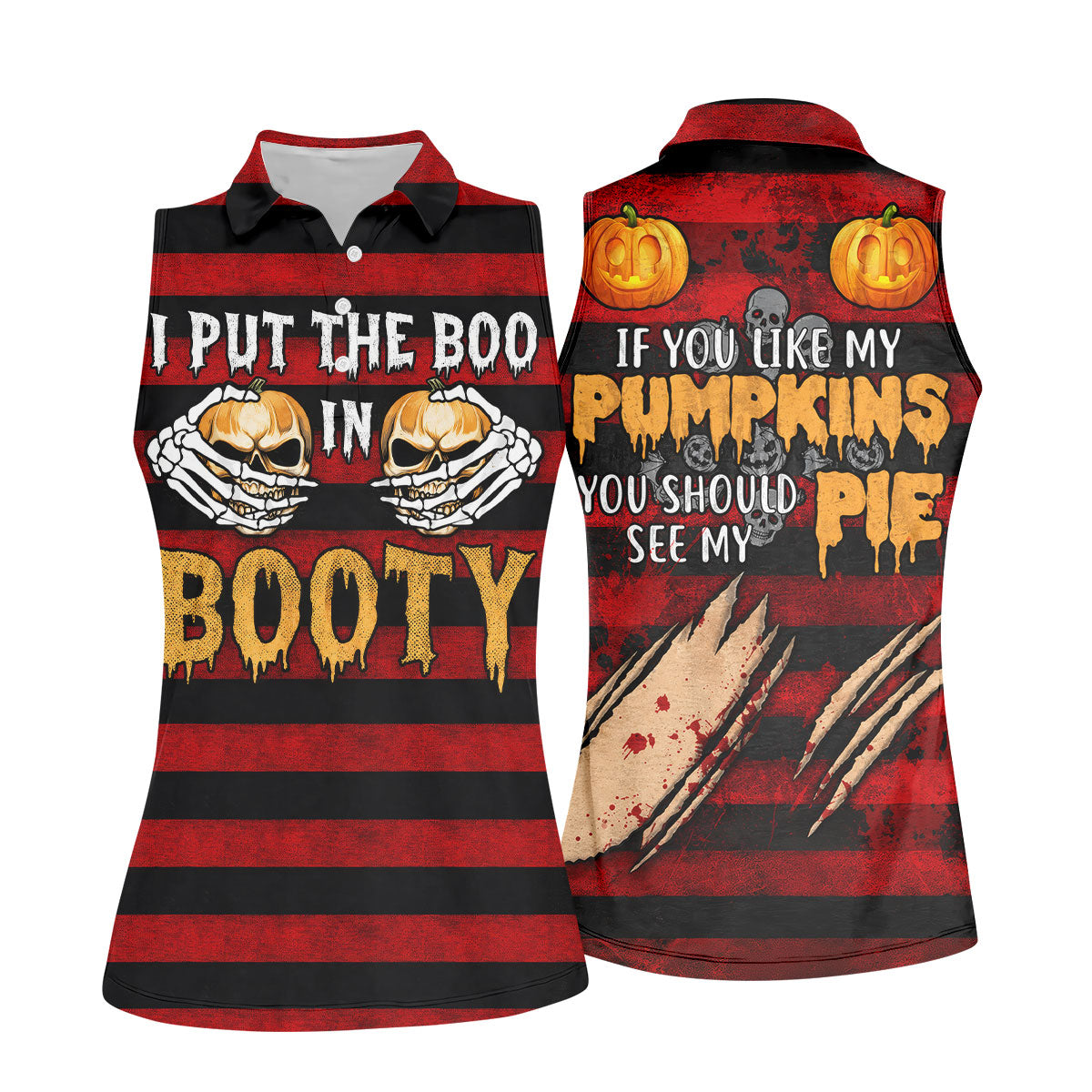 I Put The Boo In Booty Halloween Golf Polo Shirt, Women's Golf Tops, Golf Polo For Women