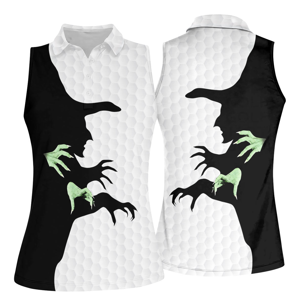 Halloween Wicked Witch Shadow Golf Shirt, Women's Golf Polo, Ladies Golf Tops