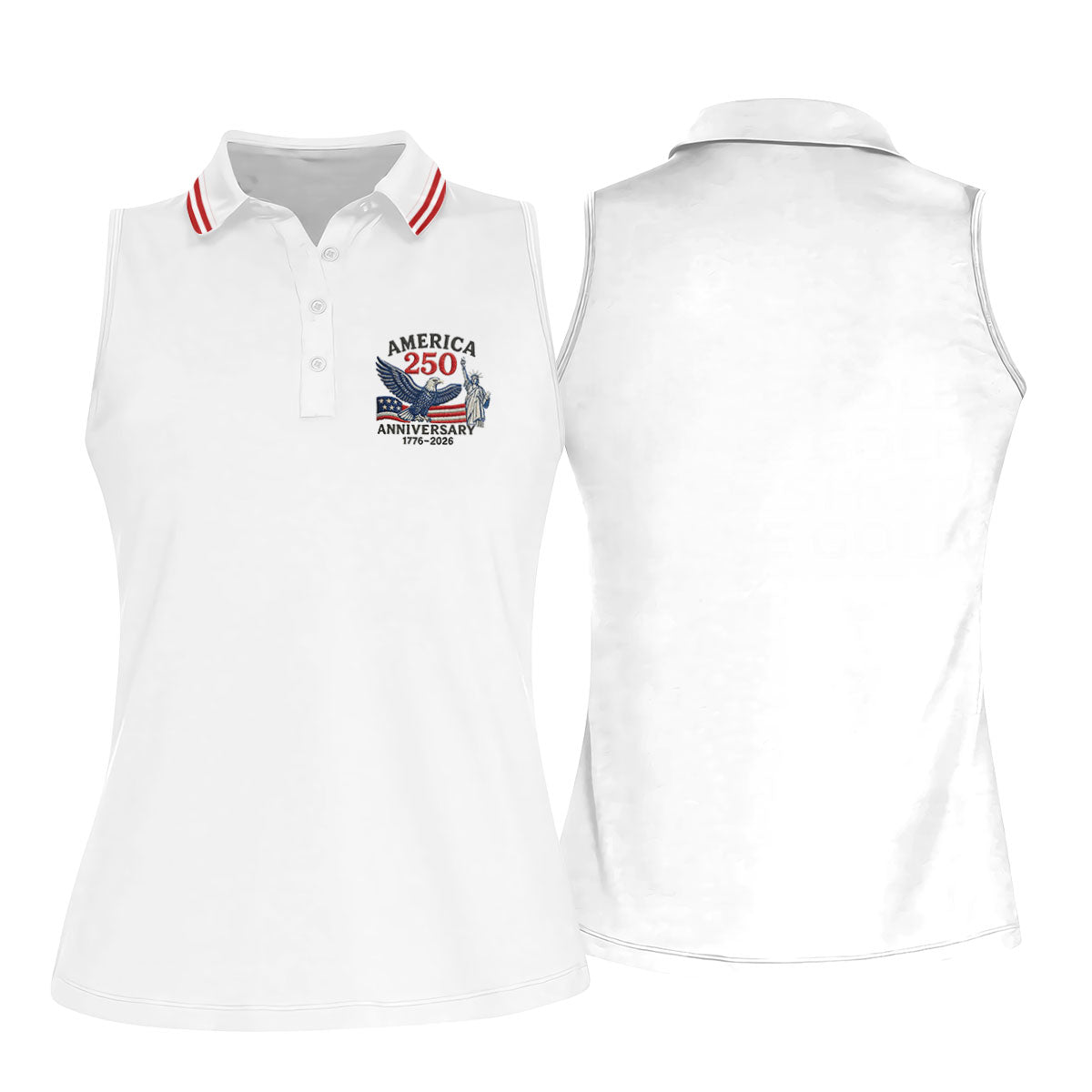 Faith Cross Bald Eagle America 250 Anniversary Patriotic Golf Shirt, Golf Shirt For Women