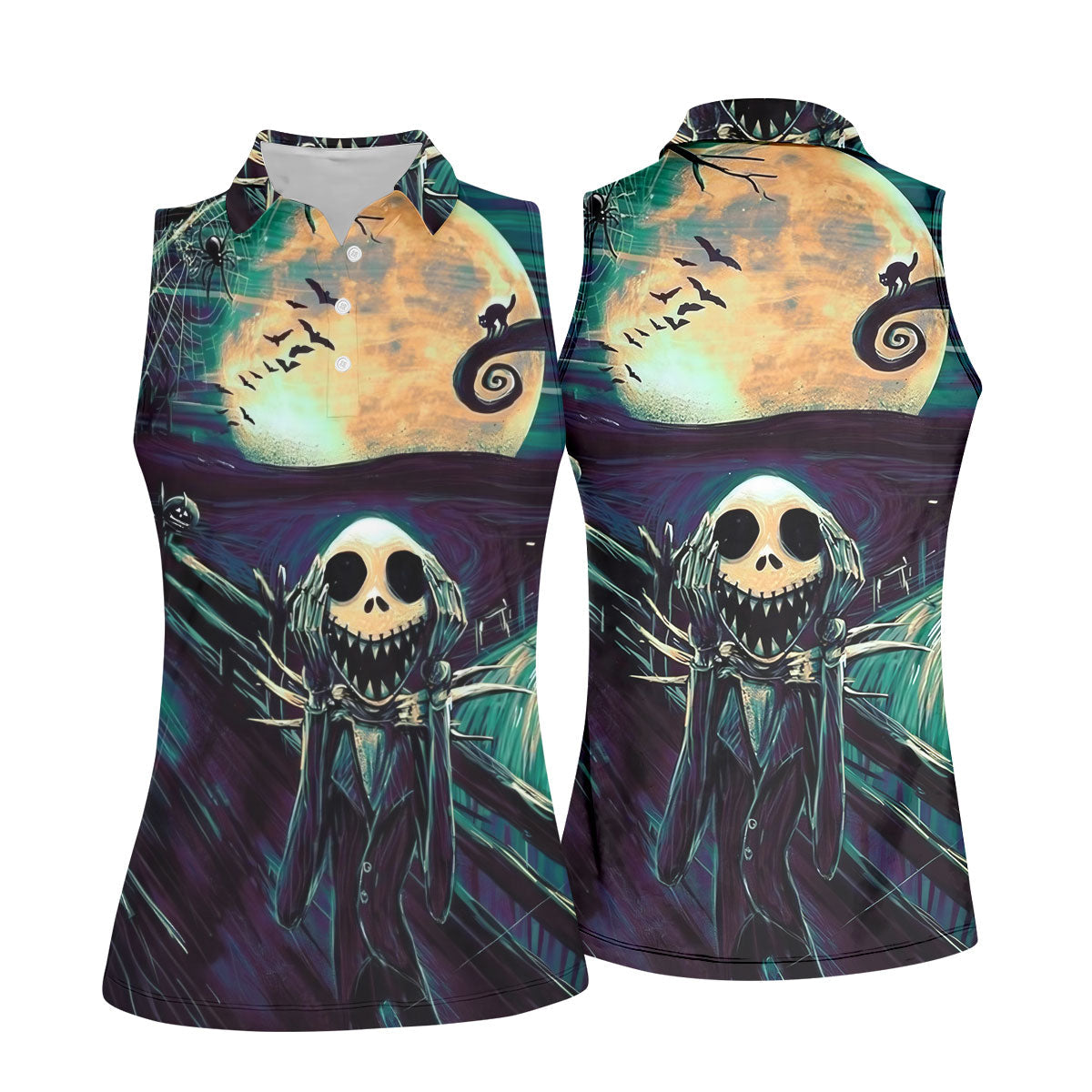 Halloween Skeleton Horror Character Golf Shirt, Golf Shirts For Women, Printed Golf Shirt