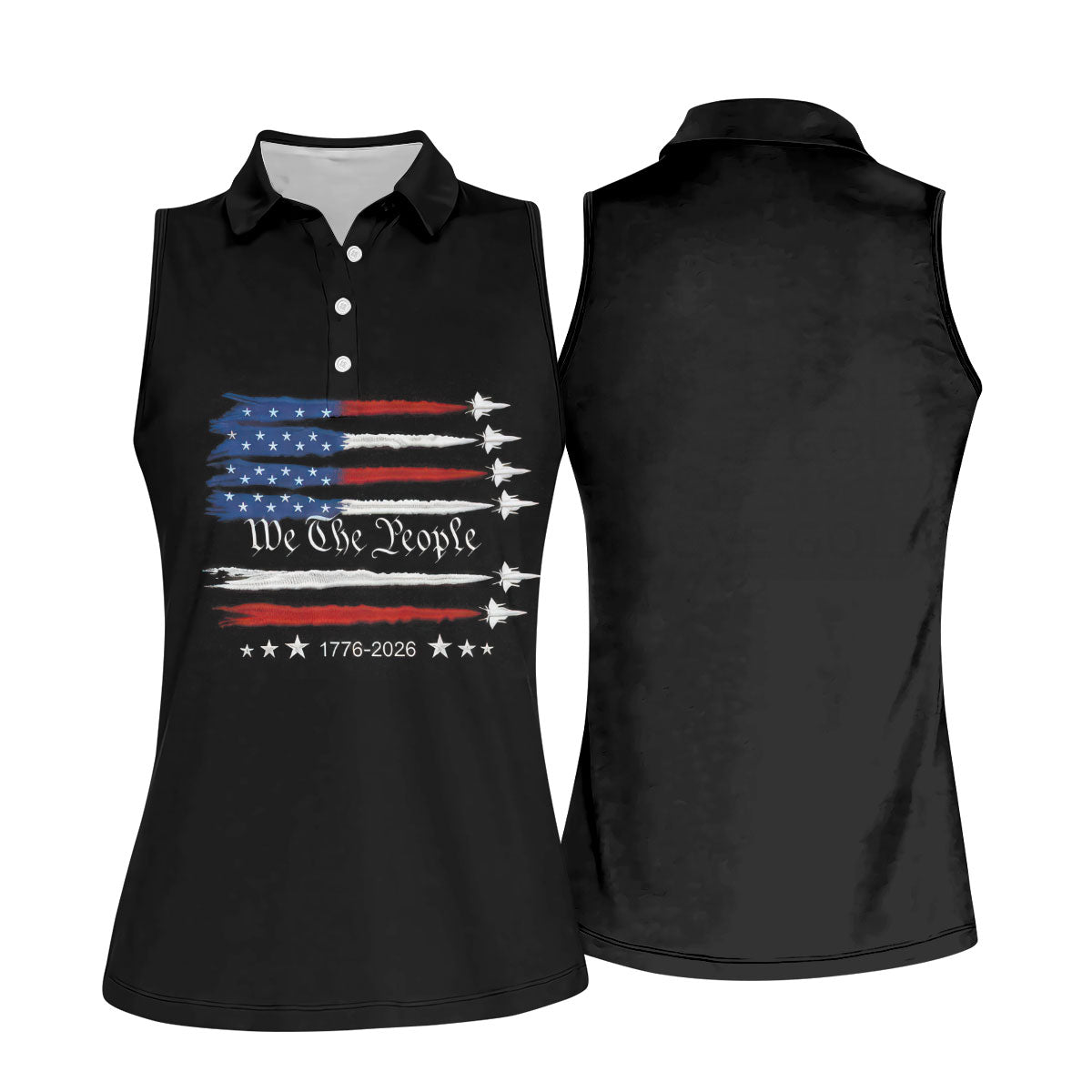 Independence Day Flag We The People Golf Shirt, Patriotic 4th Of July Golf Shirt For Women