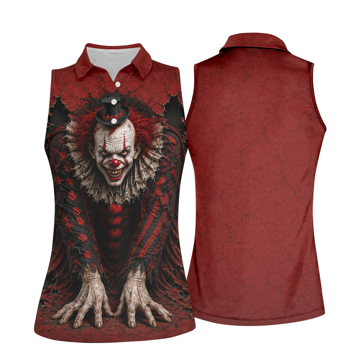 Top Hat Horror Character Halloween Golf Shirt, Women's Golf Polo, Ladies Golf Shirts