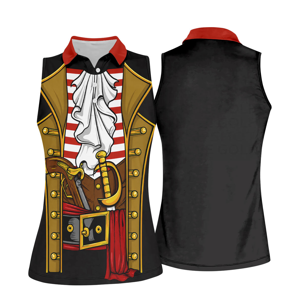 Pirate Captain Outfit Golf Shirt, Swashbuckler Costume Design, Golf Shirt For Women