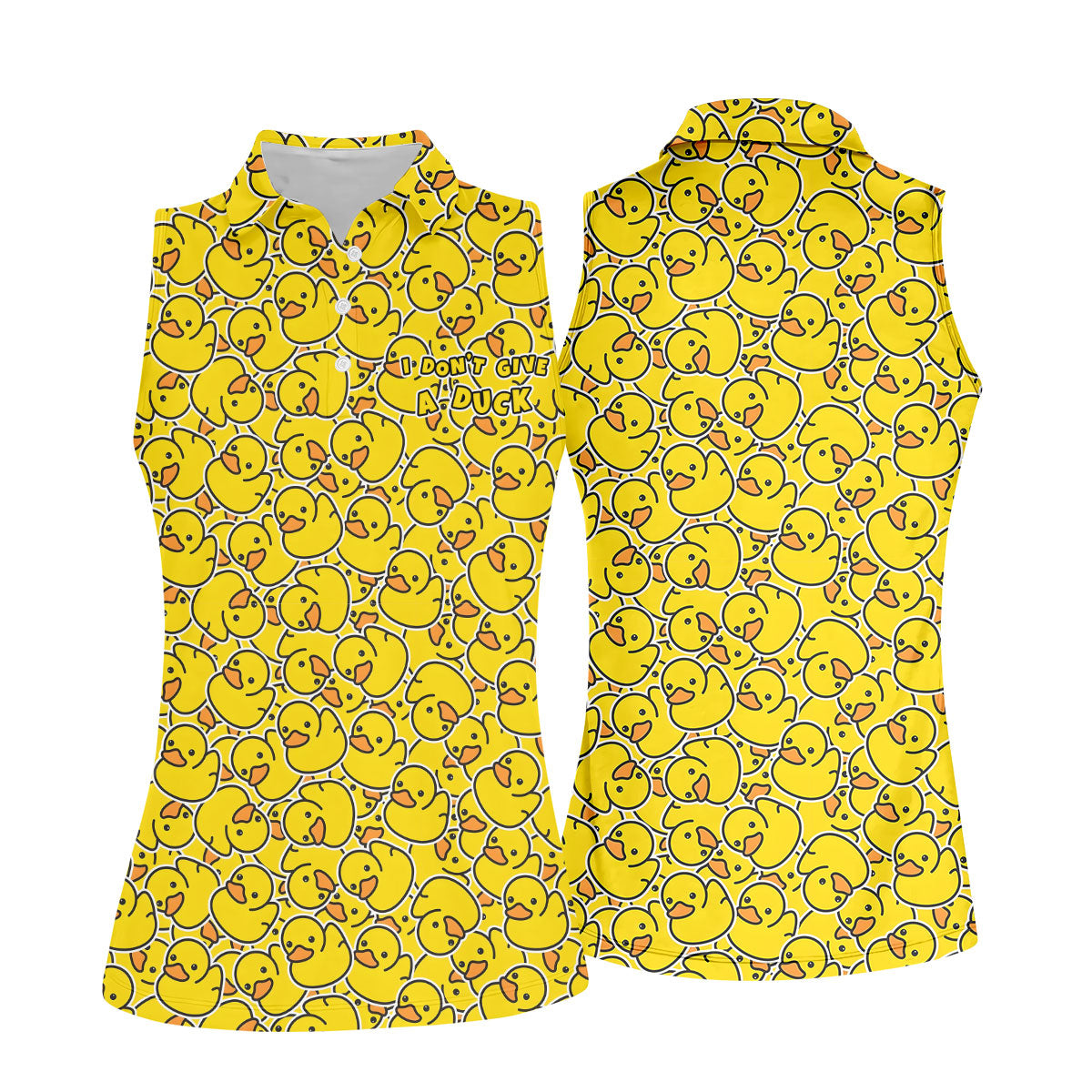 I Don't Give A Duck Yellow Rubber Duck Hawaiian Golf Shirt, Women's Golf Tops