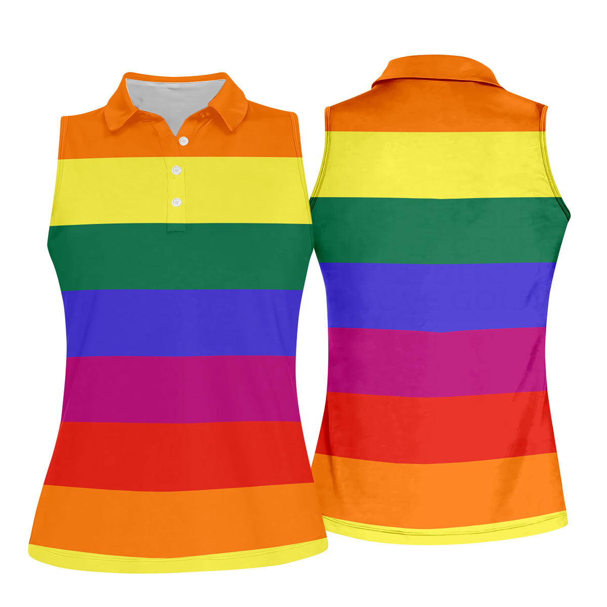 LGBT Rainbow Pride Month Celebrate Ladies Golf Tops, Pride Colors Golf Shirt For Women