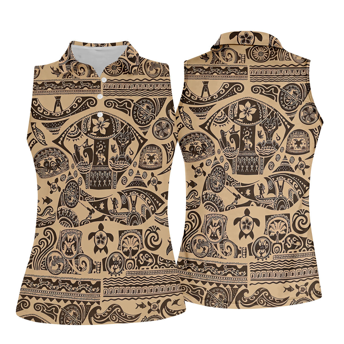 Polynesian Tribal Hawaiian Golf Shirt, Golf Shirts For Women, Women's Golf Apparel