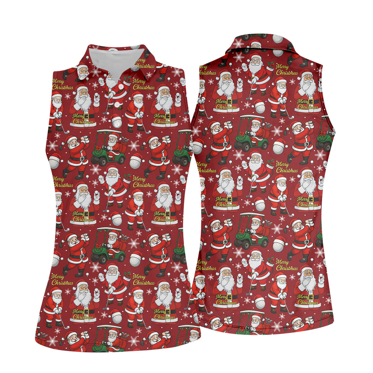 Funny Christmas Golf Polo Shirts, Christmas Golf Shirt, Women's Golf Tops, Ladies Golf Shirts