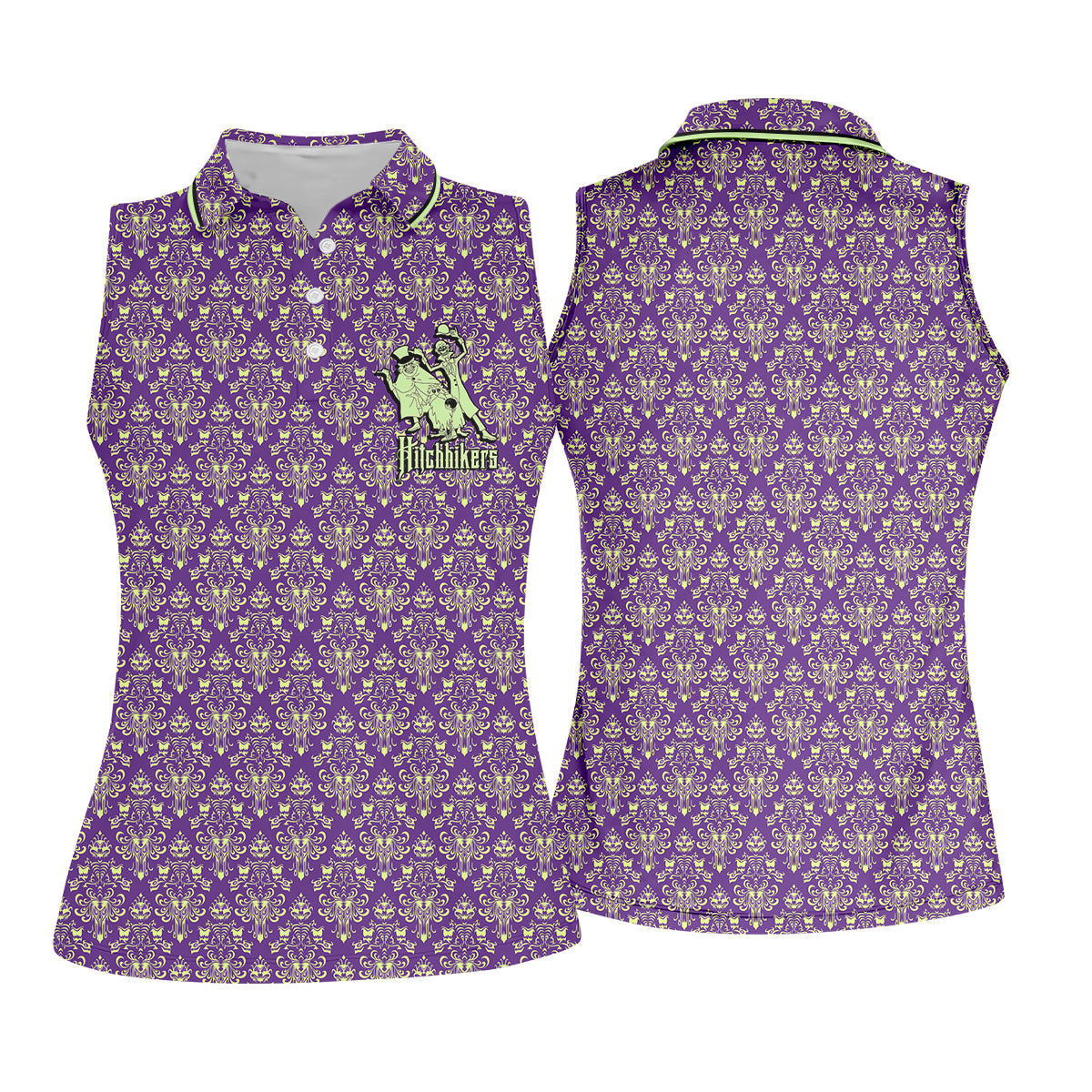 Hitchhikers Horror Character Polo Shirt, Golf Shirts For Women, Halloween Tops For Women