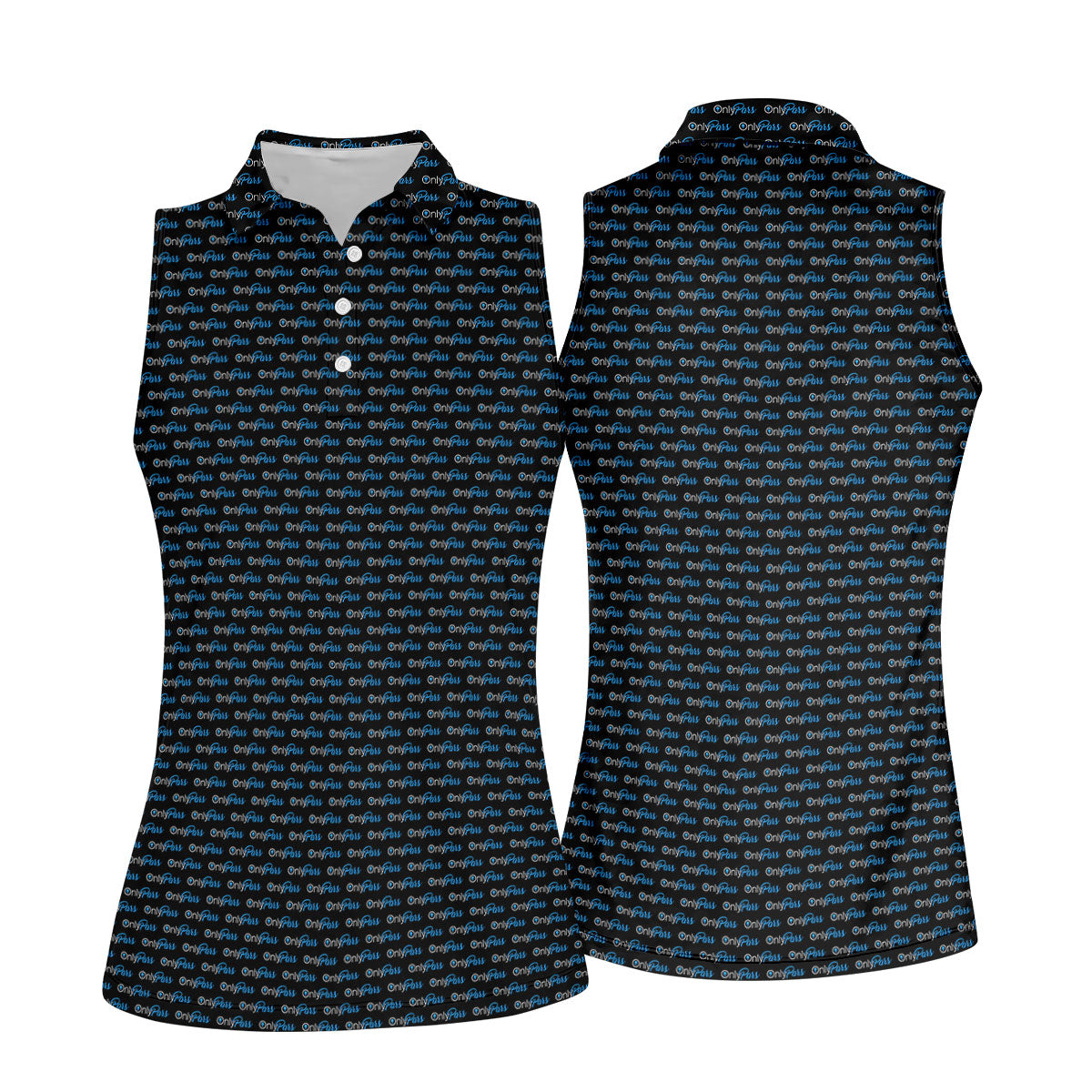 OnlyPars All Over Print Golf Top, Funny Golfer Humor Design, Golf Shirts For Women