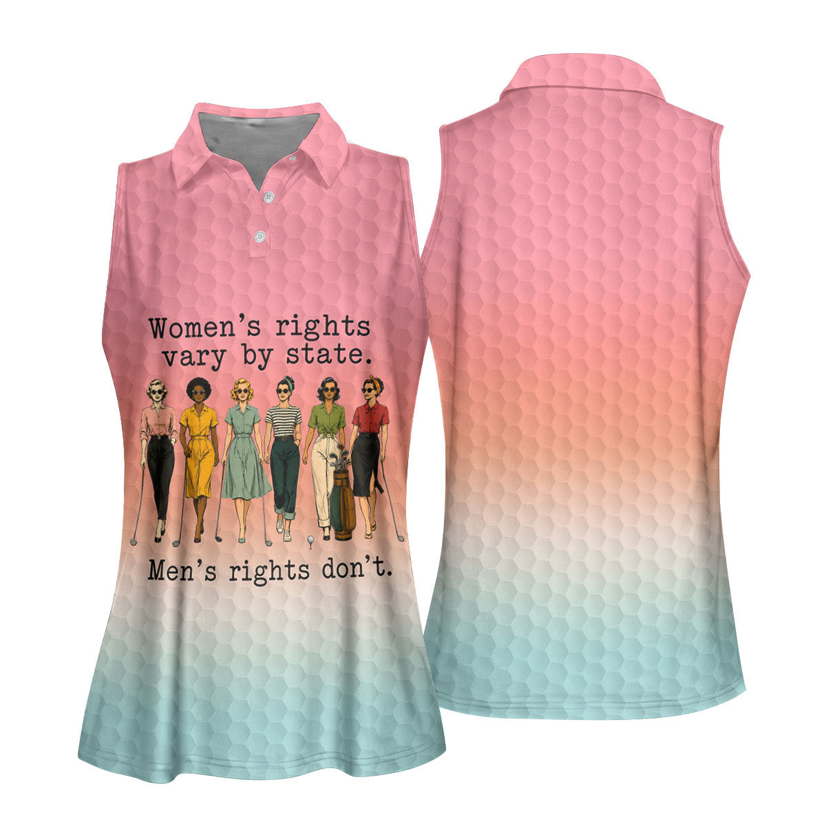 Women's Rights Vary By State Funny Golf Polo Shirt, Women's Golf Polo, Golf Tops For Women