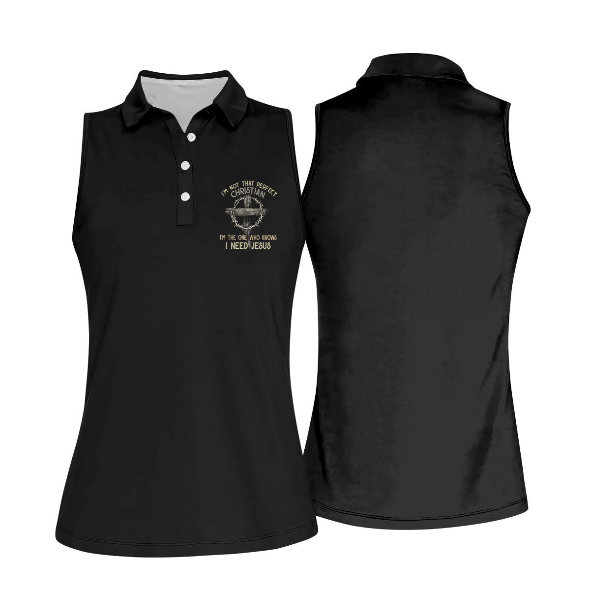 Funny Imperfect Christian Jesus Polo Shirt, Womens Golf Tops, Golf Shirts For Women