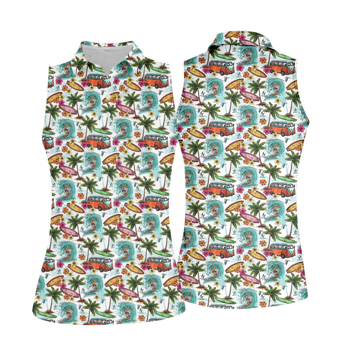 Tropical Trip Big Wave Riders Hawaiian Golf Shirt, Golf Shirt For Women, Golfing Apparel