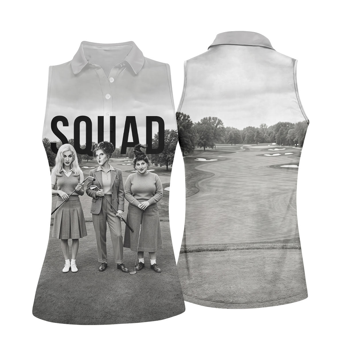 Halloween Witch Squad Golf Polo Shirt, Women's Golf Tops, Golf Polo For Women