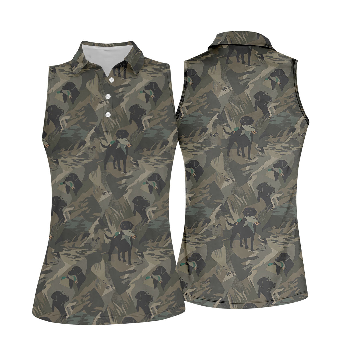 Duck Hunting Labrador Hawaiian Golf Shirt, Women's Golf Apparel, Golf Polo For Women