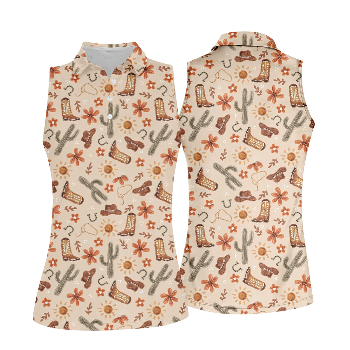 Colorful Western Cowboy Boots Pattern Hawaiian Golf Shirt, Ladies Golf Shirt, Women’s Golf Apparel (Copy)