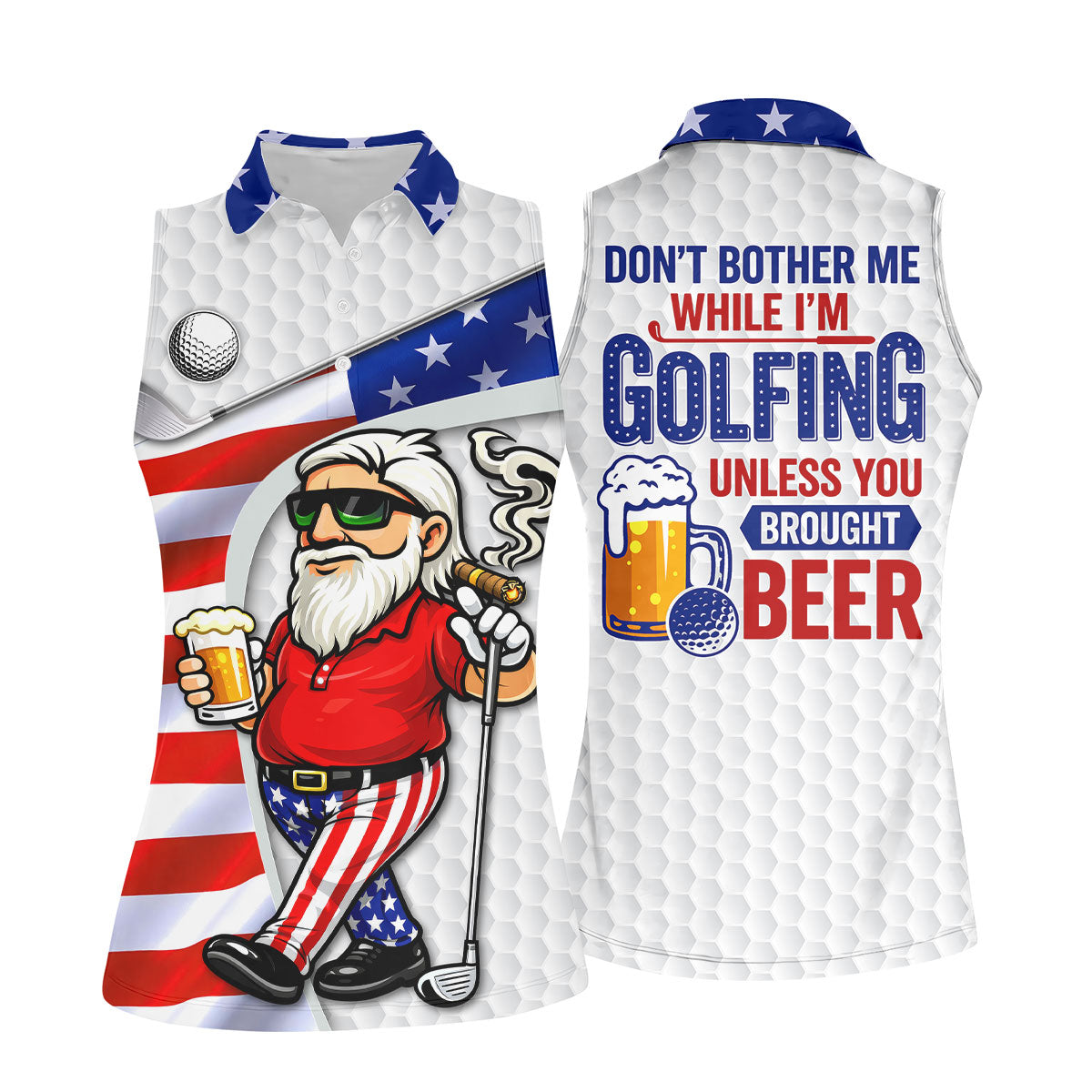 Don't Bother Me While I'm Golfing Golf And Beer 4th Of July Golf Shirt, 250 Years Golf Shirt For Women