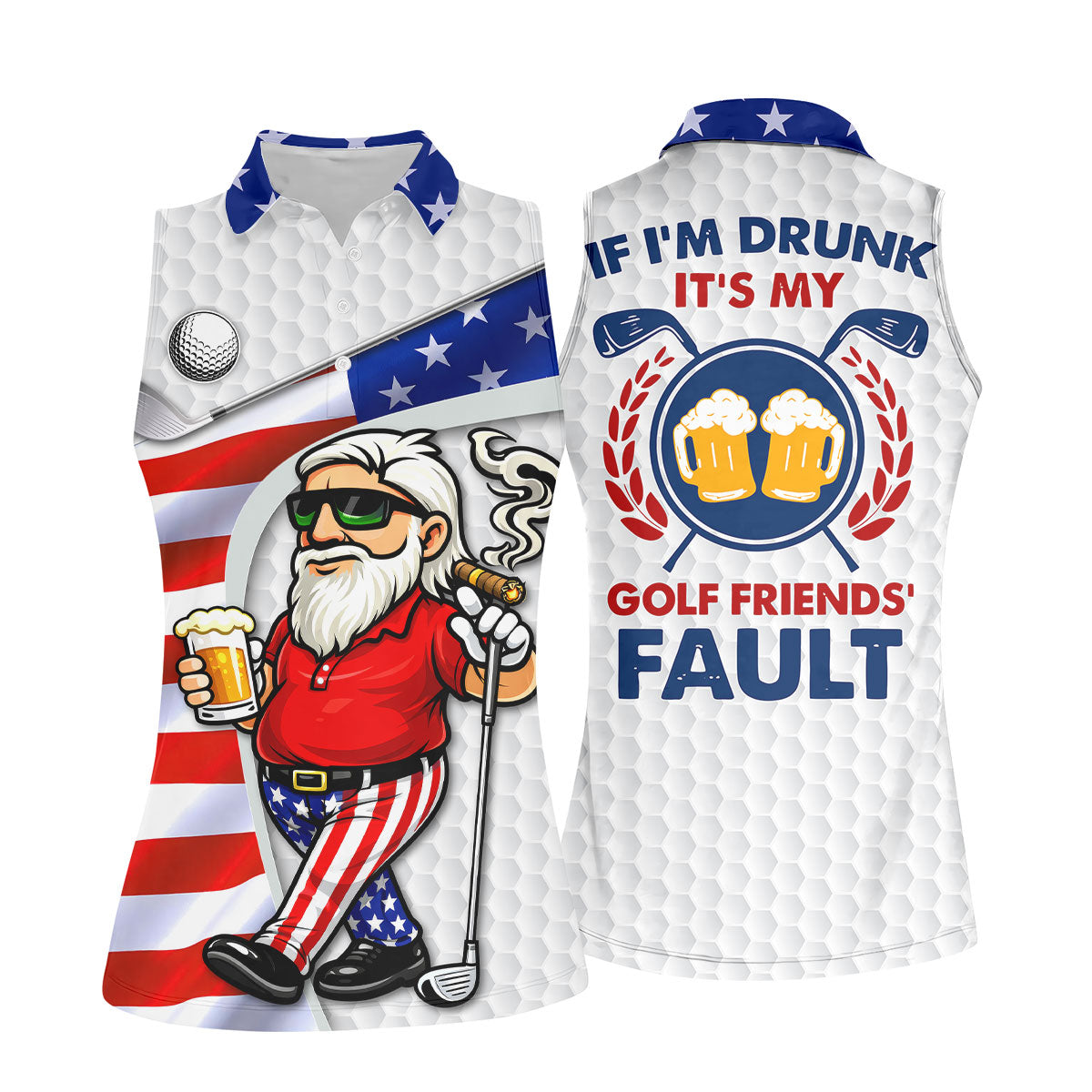 If I'm Drunk It's My Golf Friends' Fault Patriotic 4th Of July Funny Golf Shirt, 250 Years Golf Shirt For Women
