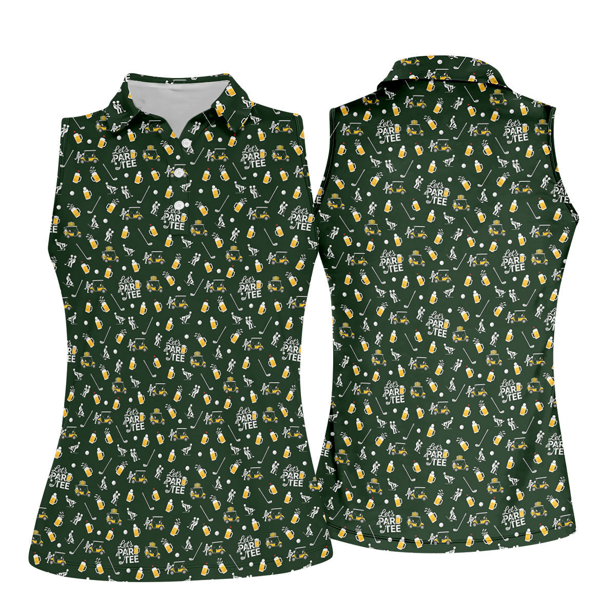 Let's Par Tee Funny Golf Pattern Polo Shirt, Ladies Golf Shirt, Women's Golf Apparel