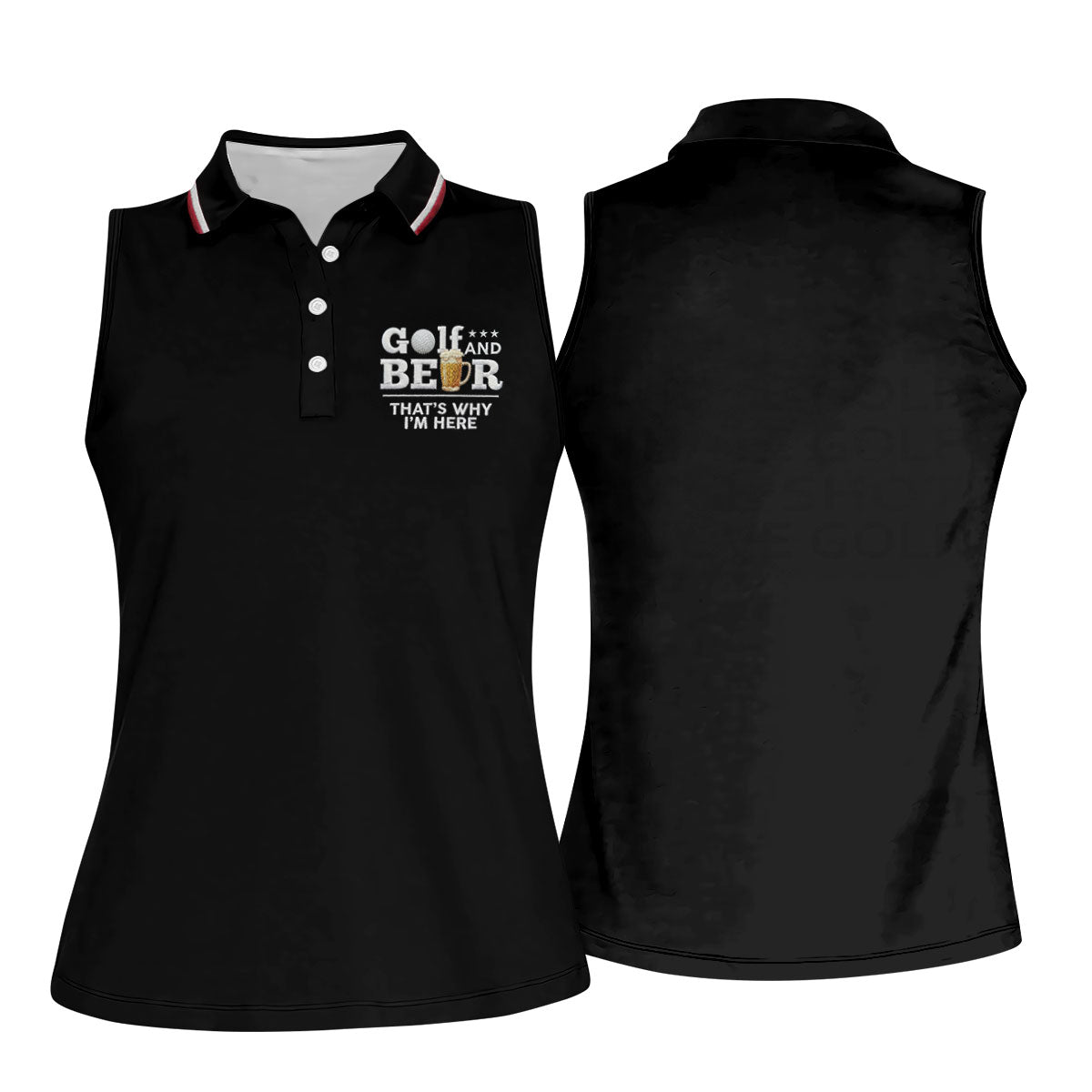Golf And Beer That's Why I'm Here 250 Years US Flag Golf Shirt, Patriotic 4th Of July Golf Shirt For Women