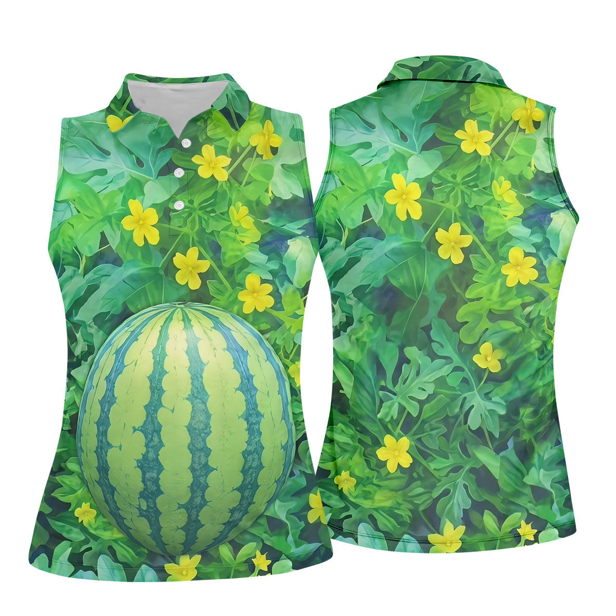 Funny Watermelon Belly Illusion Golf Polo Shirt, Women's Golf Polo, Ladies Golf Shirts