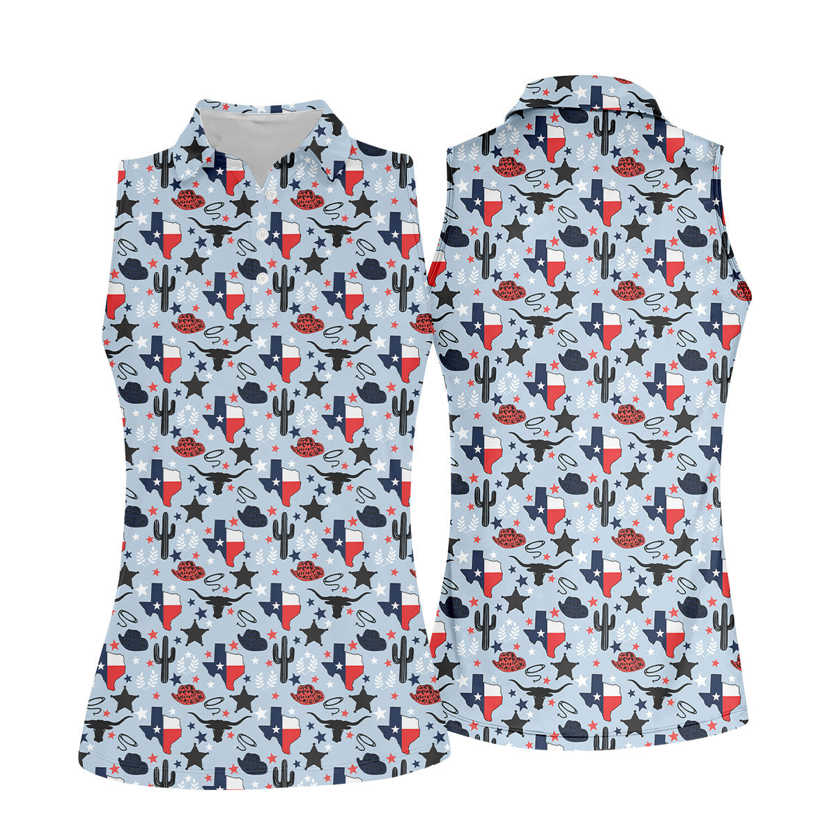 Texas Western Pattern Golf Polo Shirt, Ladies Golf Shirt, Women's Golf Apparel