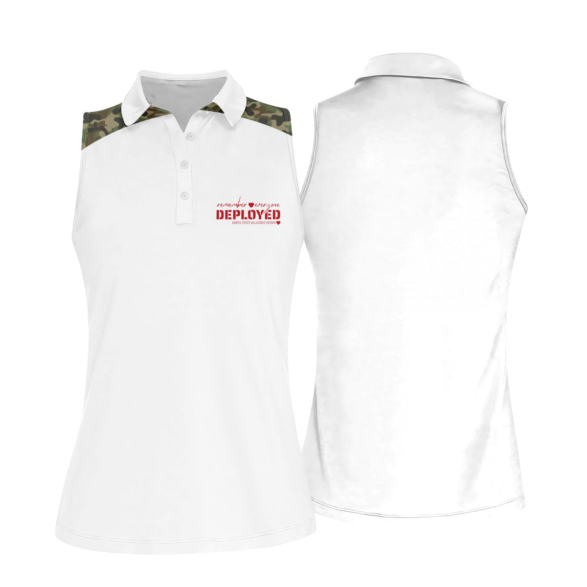 Remember Everyone Deployed Camo White Patriotic 4th Of July Golf Shirt, 250th Anniversary Golf Shirt For Women