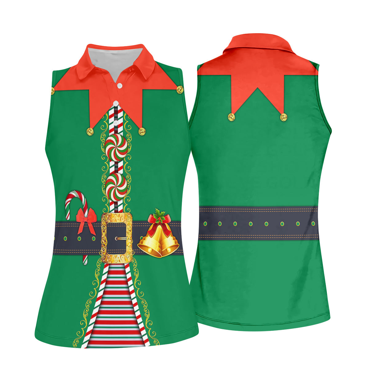 Funny Christmas Elf Cute Women's Golf Clothes, Ladies Golf Shirts, Christmas Golf Shirt