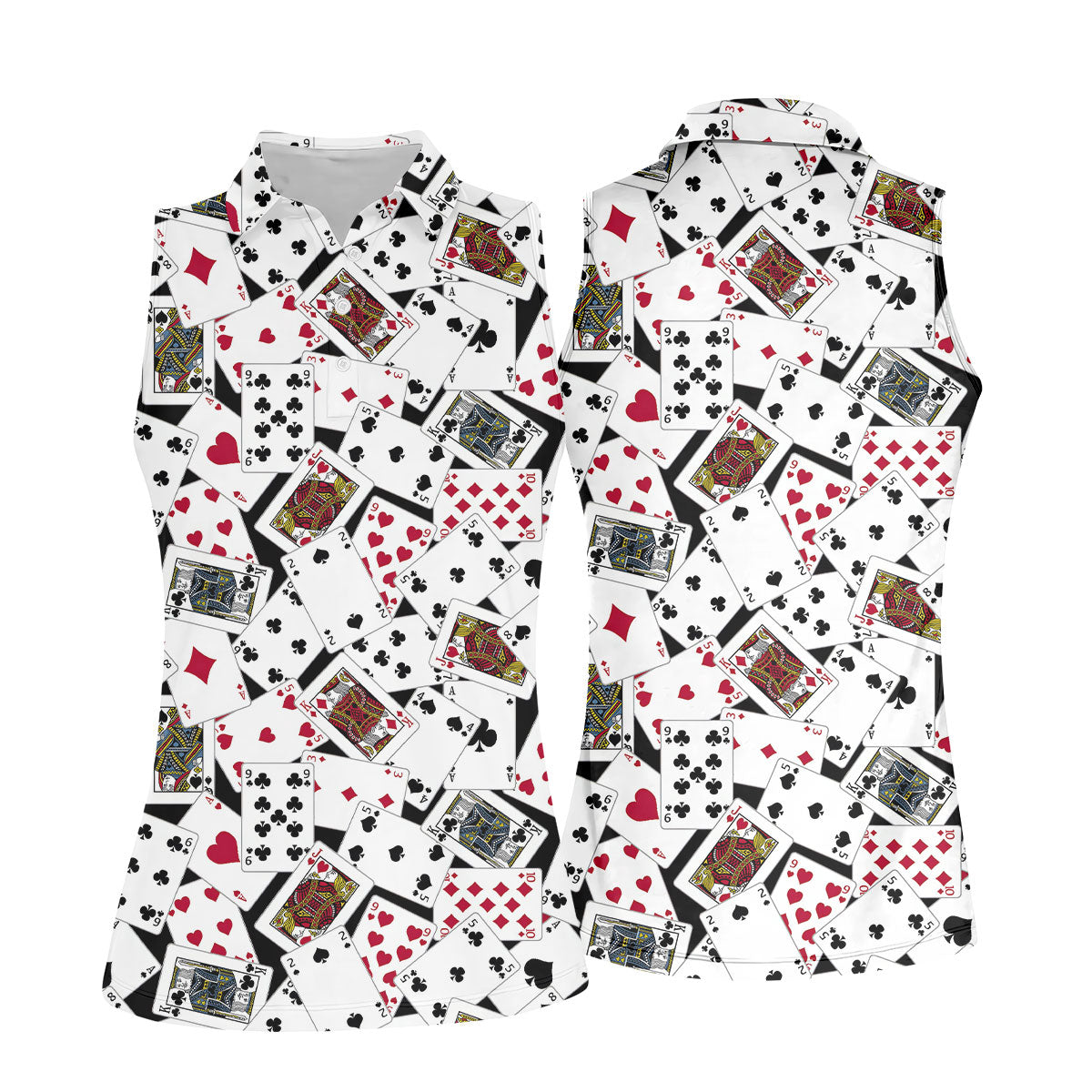 Playing Cards Poker Pattern Hawaiian Golf Shirt, Golf Polo For Women, Women’s Golf Apparel