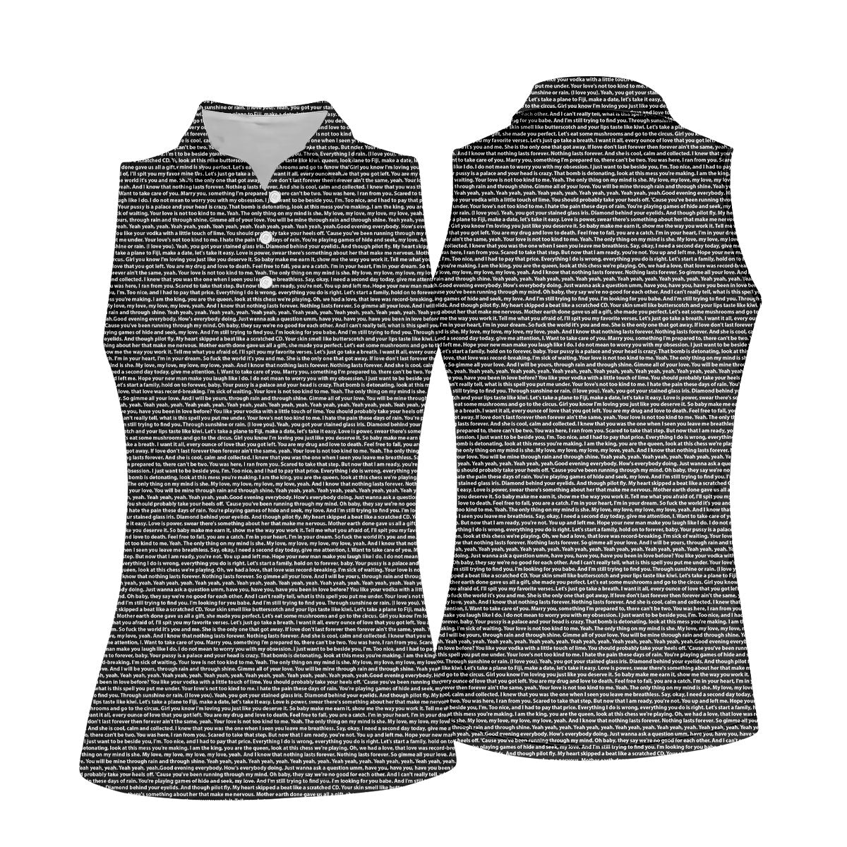 Black Text Pattern Golf Polo Shirt, Women’s Golf Apparel, Golf Shirts For Women