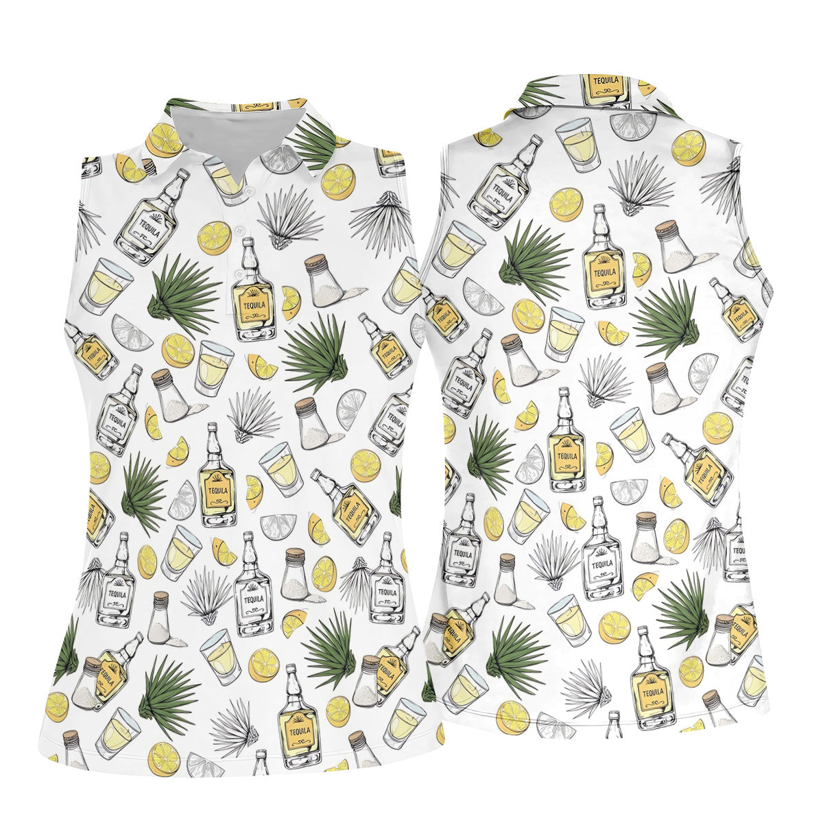 Tequila Lime Fiesta Time Ladies Golf Tops, Cinco De Mayo Celebration Golf Shirt For Women