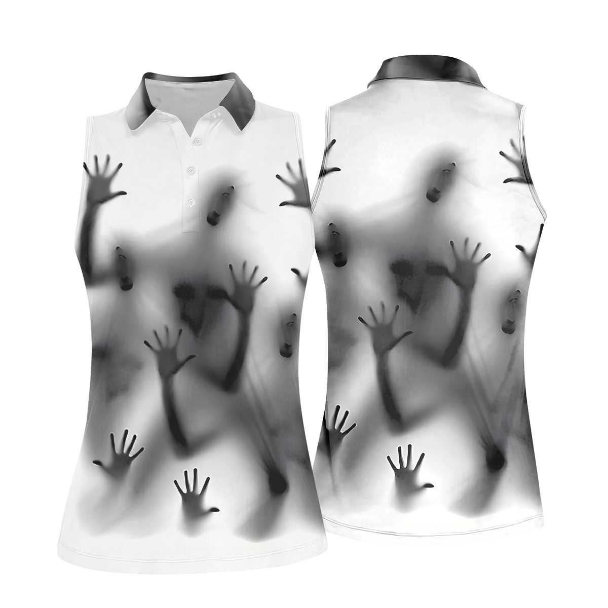 Haunted Shadow Silhouette Golf Polo Shirt, Women's Golf Polo, Ladies Golf Shirts