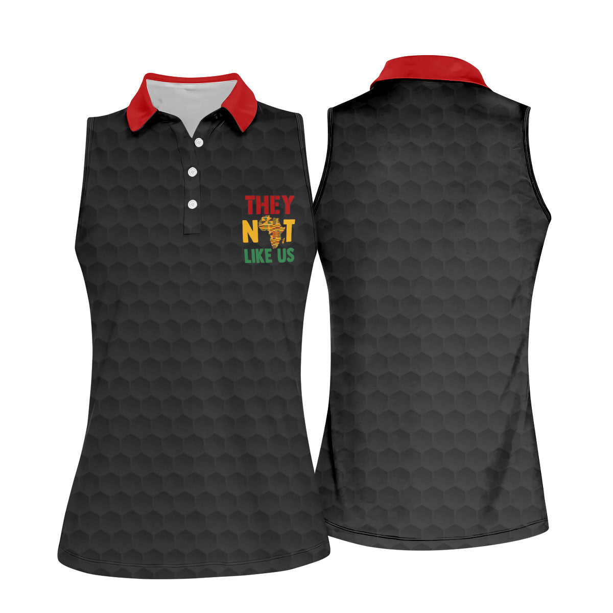 Juneteenth They Not Like Us Africa Performance Golf Polo Shirt, Golf Shirts For Women, Women's Golf Apparel