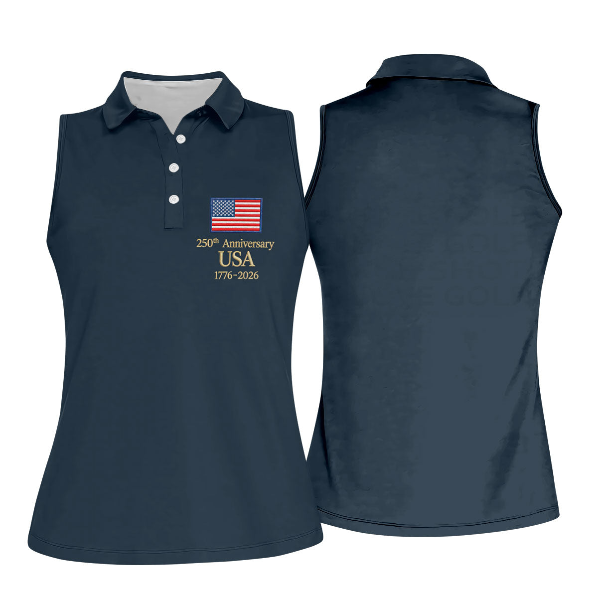 250th Anniversary USA Flag Logo 4th Of July Golf Shirt, Vintage Patriot Golf Shirt For Women