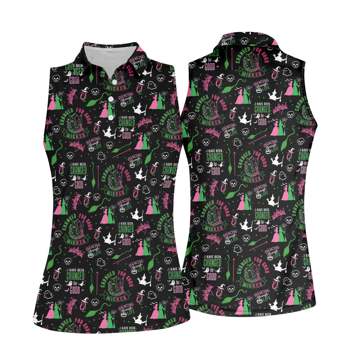 Changed For Good Wicked Witch Halloween Golf Shirt, Horror Character, Golf Shirts For Women