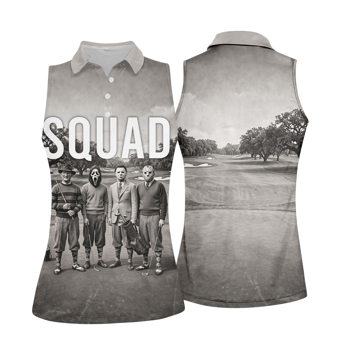 Horror Golfer Squad Halloween Golf Polo Shirt, Women’s Golf Polo, Ladies Golf Shirts