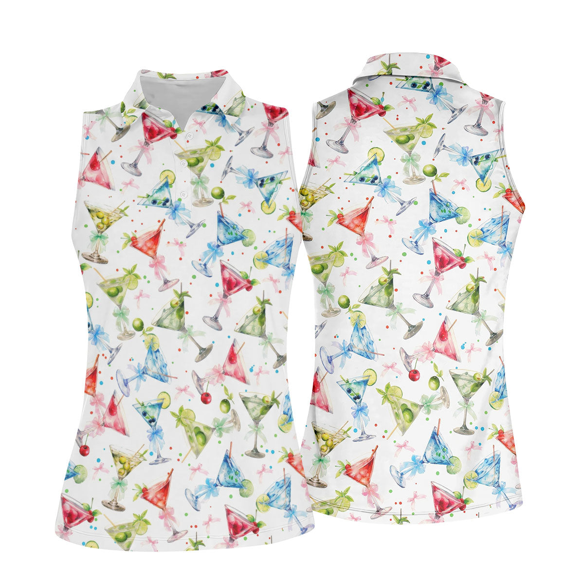Coquette Martini Cinco De Mayo Celebration Ladies Golf Tops, Summer Theme Golf Shirt For Women