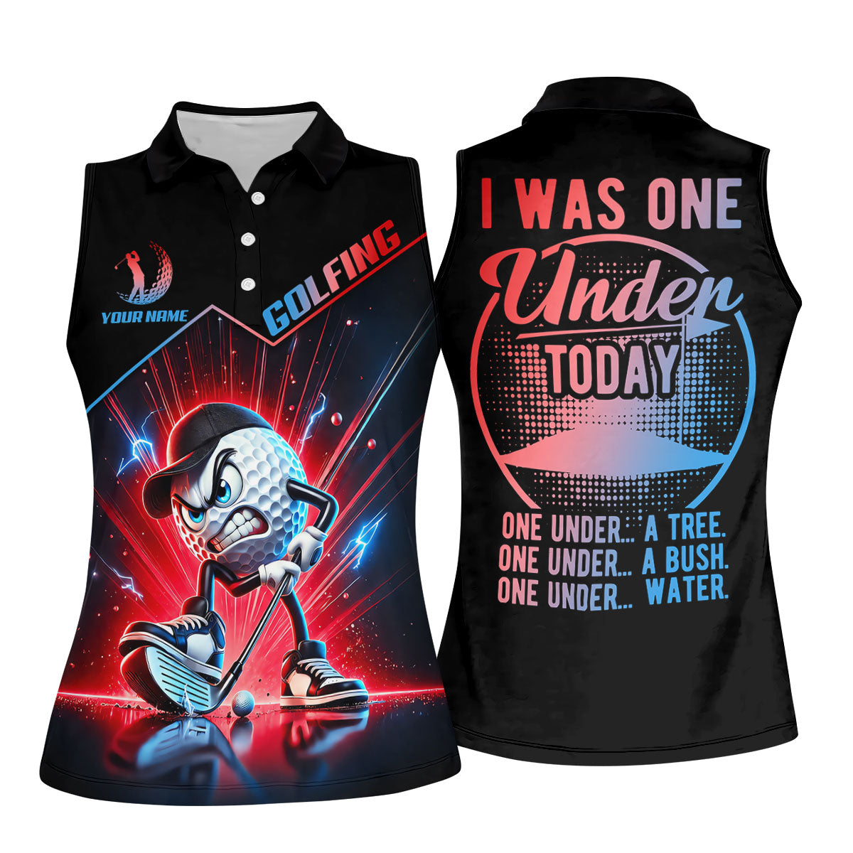 Custom I Was One Under Today Golf Polo Shirt, Women’s Golf Polo, Ladies Golf Shirts