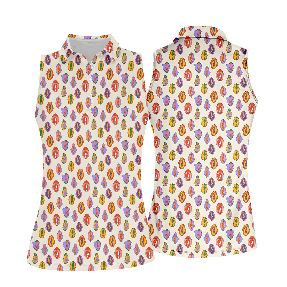 Colorful Abstract Feminine Pattern Golf Shirt, Women's Golf Shirt, Golf Polo For Women, Funny Golf Shirt