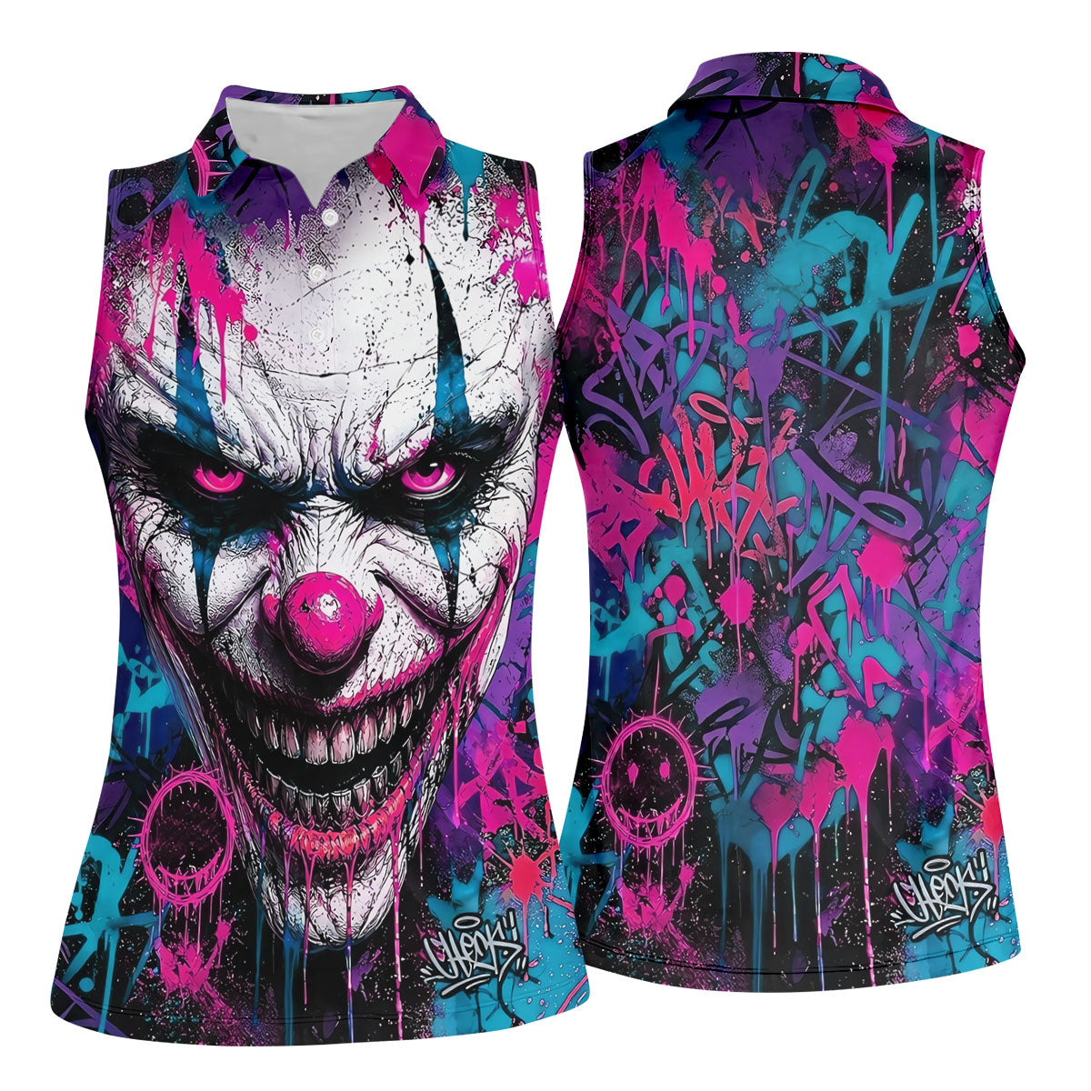 Halloween Horror Character Golf Shirt, Women's Golf Apparel, Ladies Golf Top