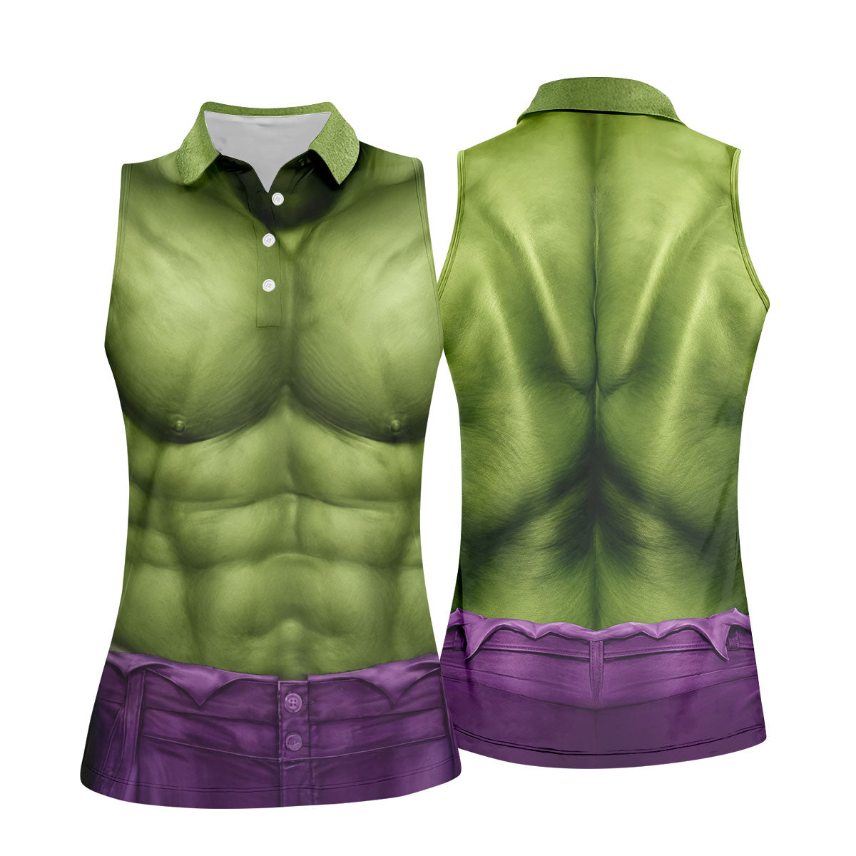 Halloween Green Muscle Illusion Golf Shirt, Women's Golf Polo, Ladies Golf Tops
