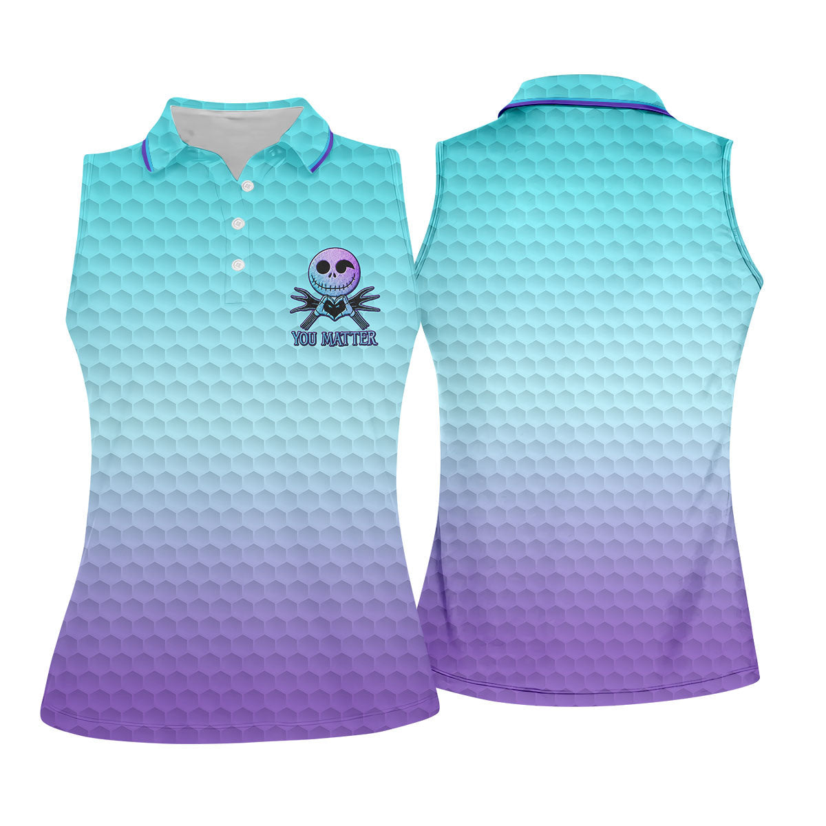 You Matter Suicide Prevention Skeleton Pocket Logo Golf Shirts For Women, Women’s Golf Polo