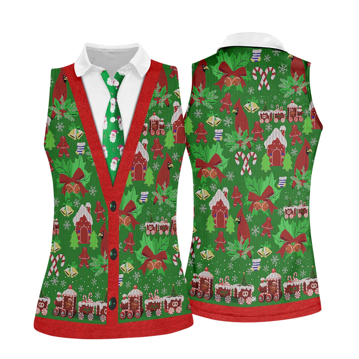 Christmas Pattern Fun Women's Golf Shirts, Christmas Golf Shirt, Unique Gift For Golfer, Ladies Golf Polos