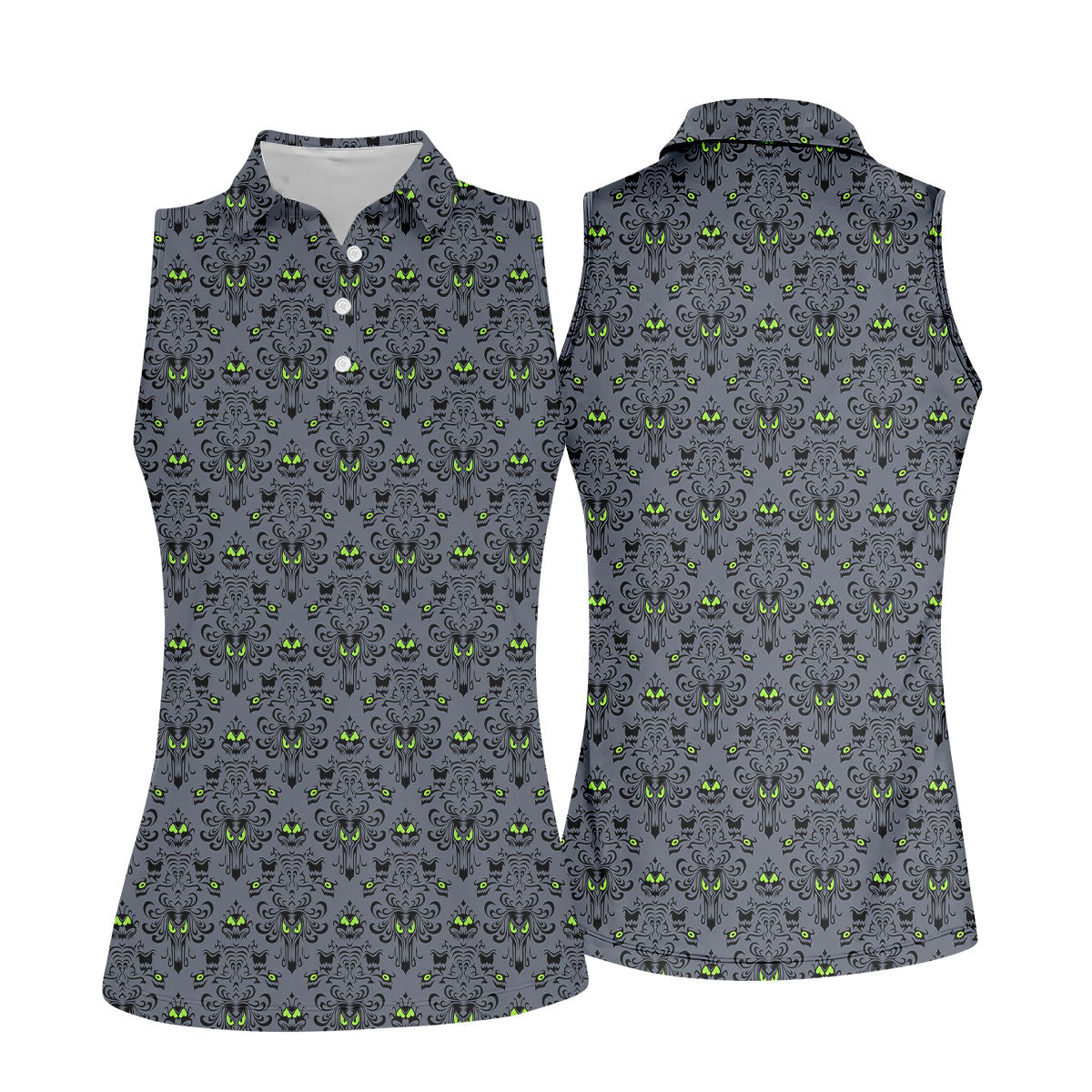 Haunted Mansion Hitchhiking Ghosts Halloween Golf Shirt, Halloween Gift Idea, Ladies Golf Shirts
