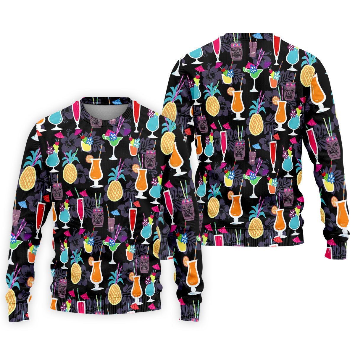 Tropical Drinks Dark Floral Cinco De Mayo Celebration Fiesta Themed Golf Tops For Men, Golf Shirts For Men