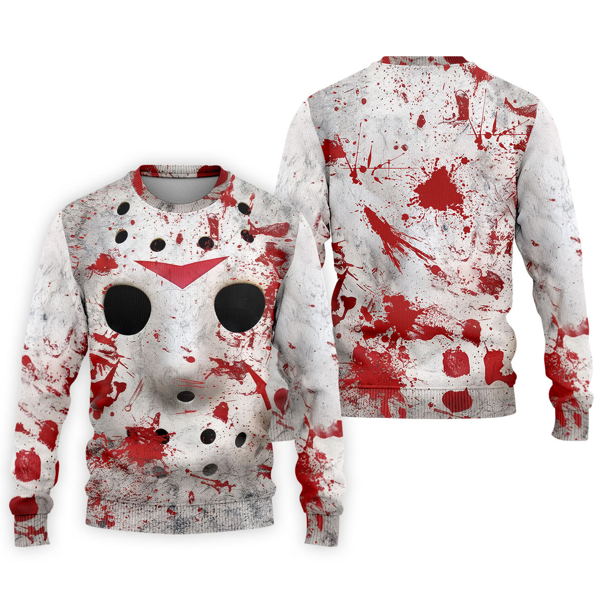 Creepy Mask Face Golf Tops For Men, Horror Character Cosplay Polo ShirtFor Men, Halloween Golf Shirt