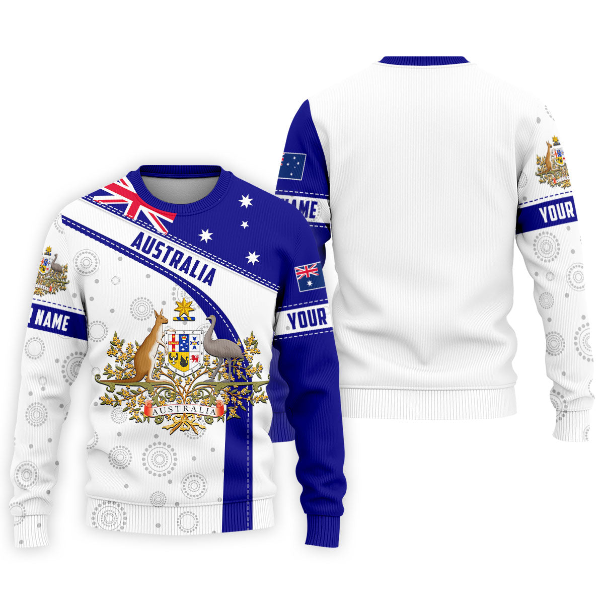 Australian Coat Of Arms Golf Tops For Men, Australia Flag Print Polo Shirts For Men