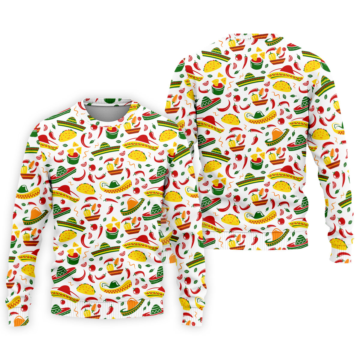 Mexican Fiesta Seamless Pattern Golf Tops For Men, Cinco De Mayo Celebration Golf Shirts For Men