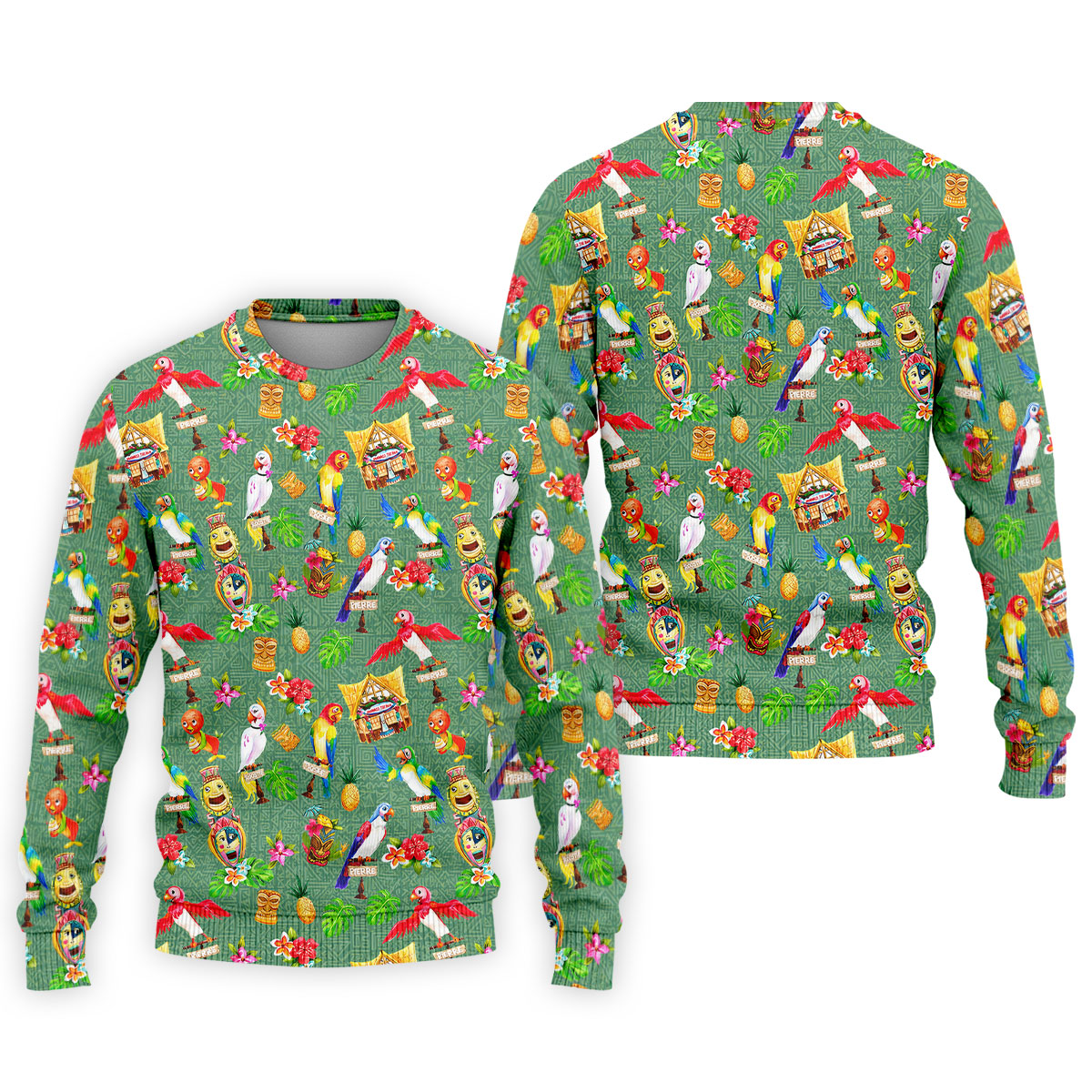 Tropical Tiki Parrot Island Hawaiian Golf Polo Shirt, Golf Shirts For Men, Printed Golf Shirts