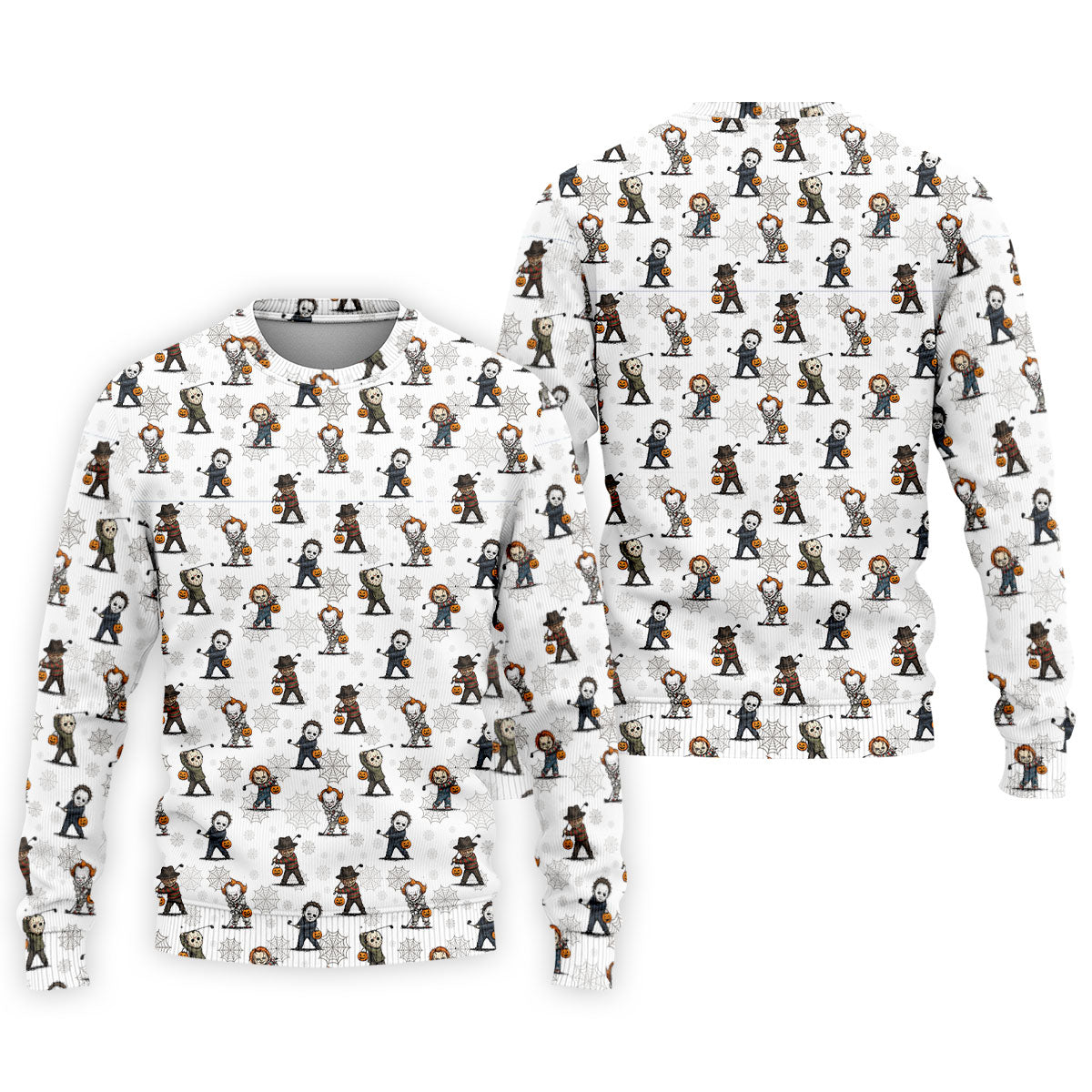 Horror Character Halloween Golf Pattern Polo Shirt, Golf Shirts For Men, Hawaiian Golf Shirt