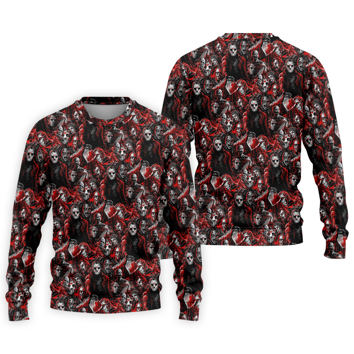 Horror Character Slasher Pattern Golf Polo Shirt, Mens Golf Shirts, Hawaiian Golf Shirt